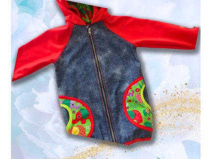 Softshellová bunda jeans se sloníky