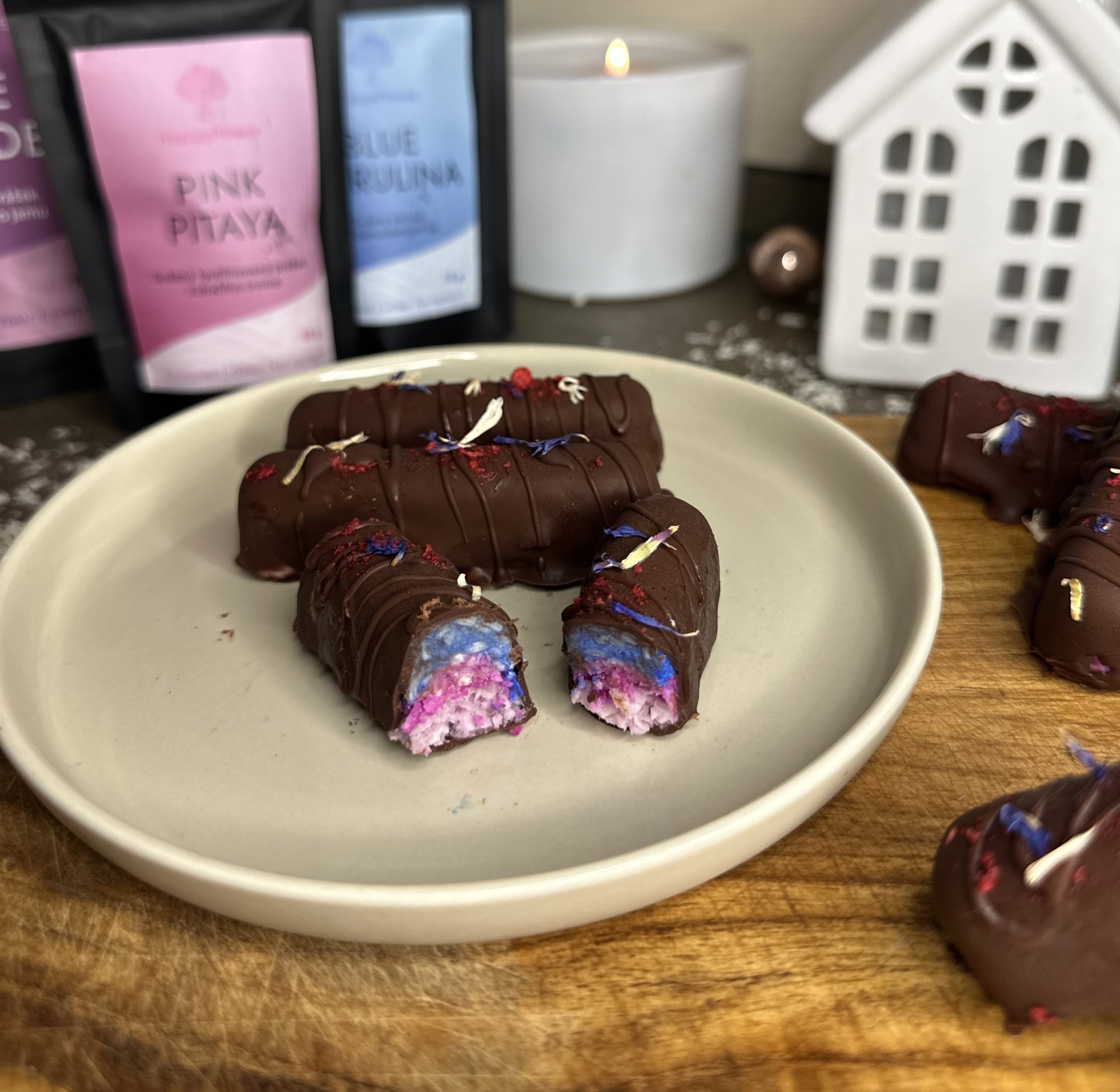 Barevné vánoční Bounty tyčinky