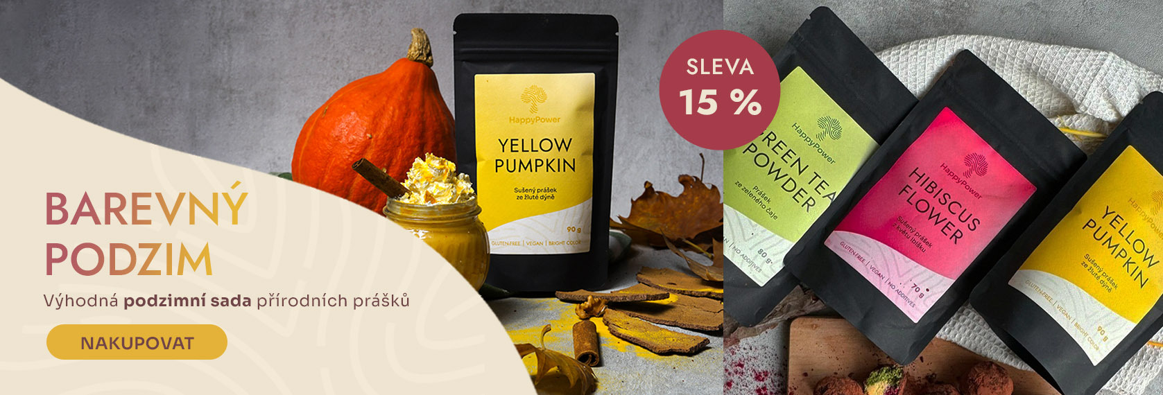 Výhodná podzimní sada barevných prášků se slevou 15 %