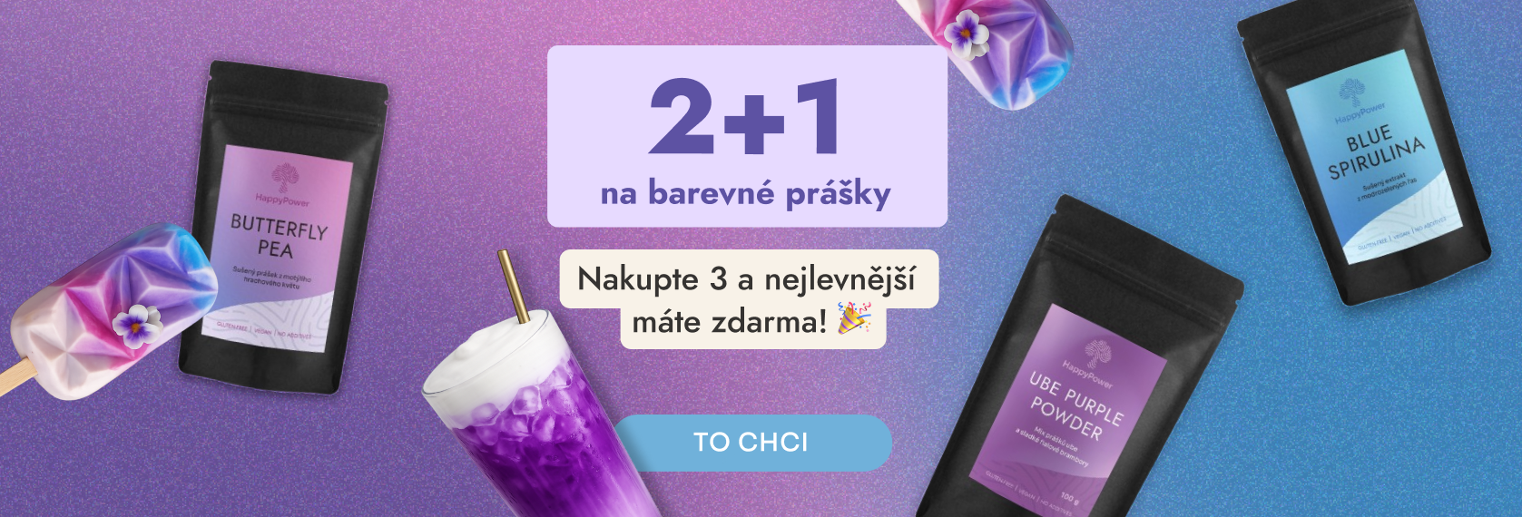 Akce 2+1 na všechny barevné prášky – nakupte 3 a nejlevnější máte zdarma!