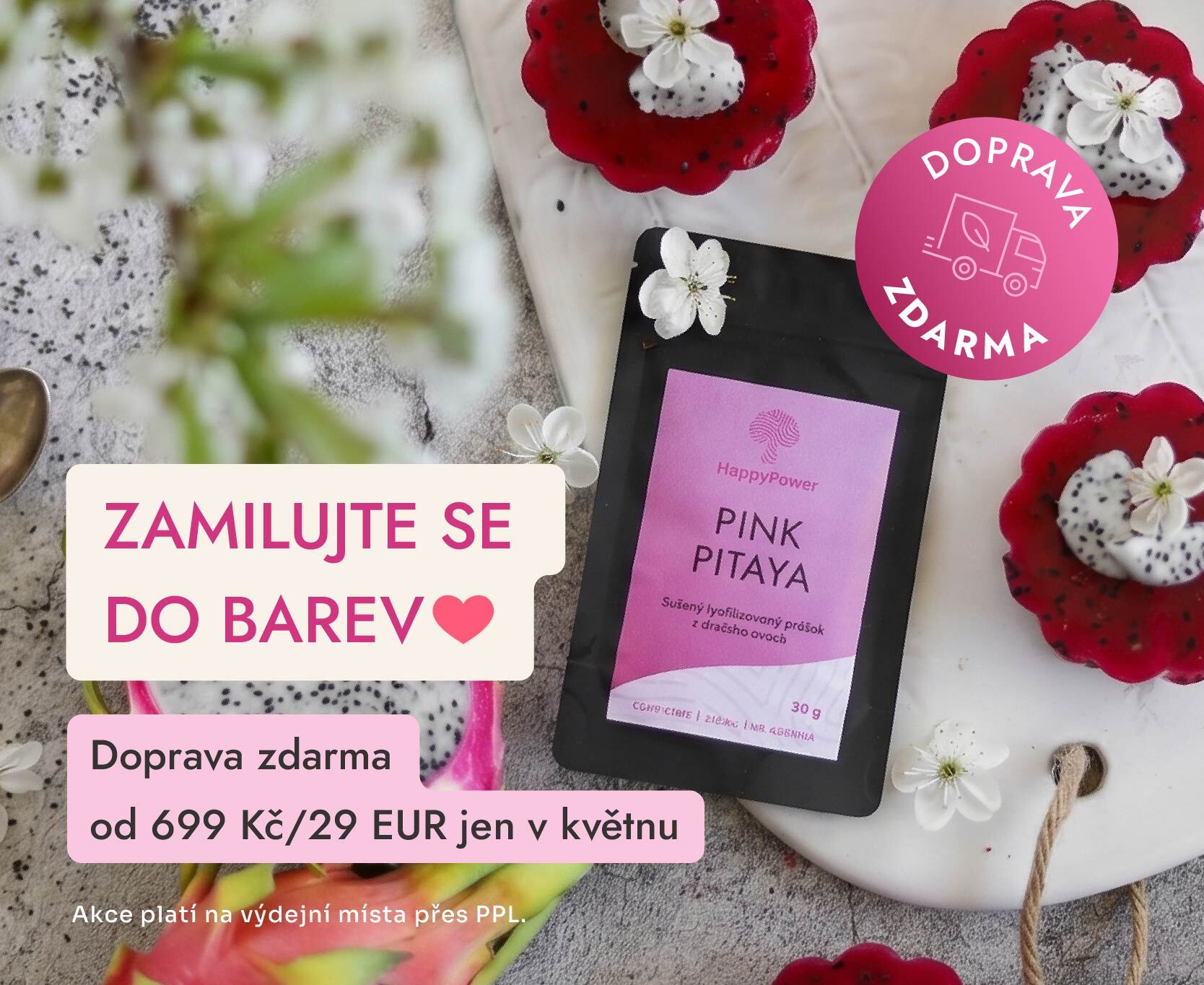 Doprava zdarma nad 699 Kč / 29 EUR jen v květnu