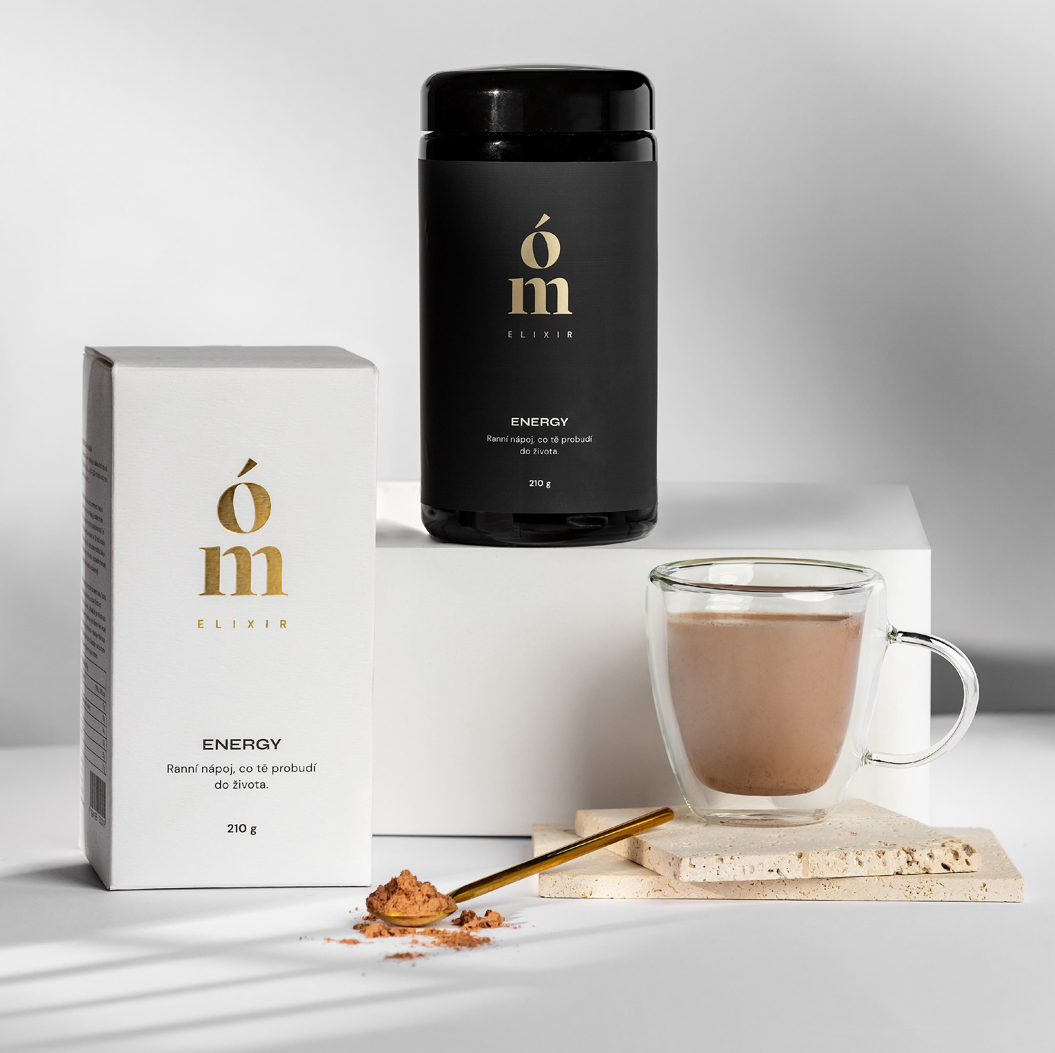 Ómelixir ENERGY 210 g – funkční ranní nápoj s kakaem