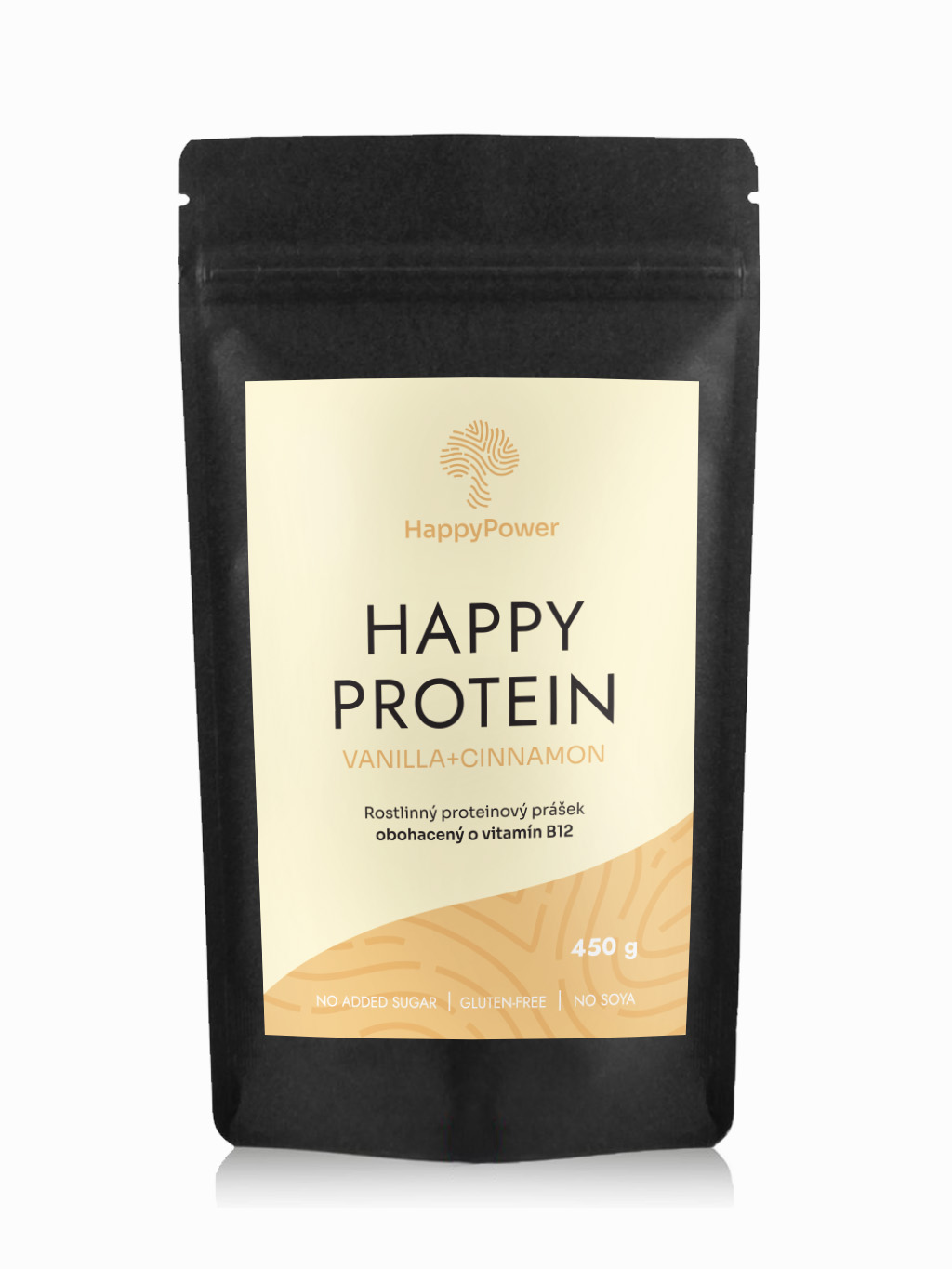 Levně HAPPY PROTEIN 450 g - Vegan protein s příchutí vanilka a skořice