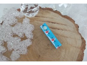 Sněhuláčci na modré sponečce s perličkou