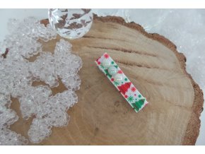 Vánoční stromečky na bílé sponečce s perličkami