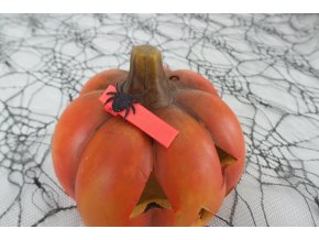 neonově oranžová sponečka s třpytivým pavoučkem