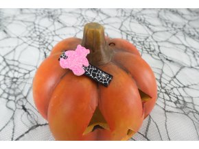 černá pavučinová sponečka s růžovým medvídkem