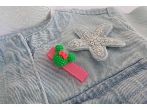 Zelená Minnie na růžové sponečce