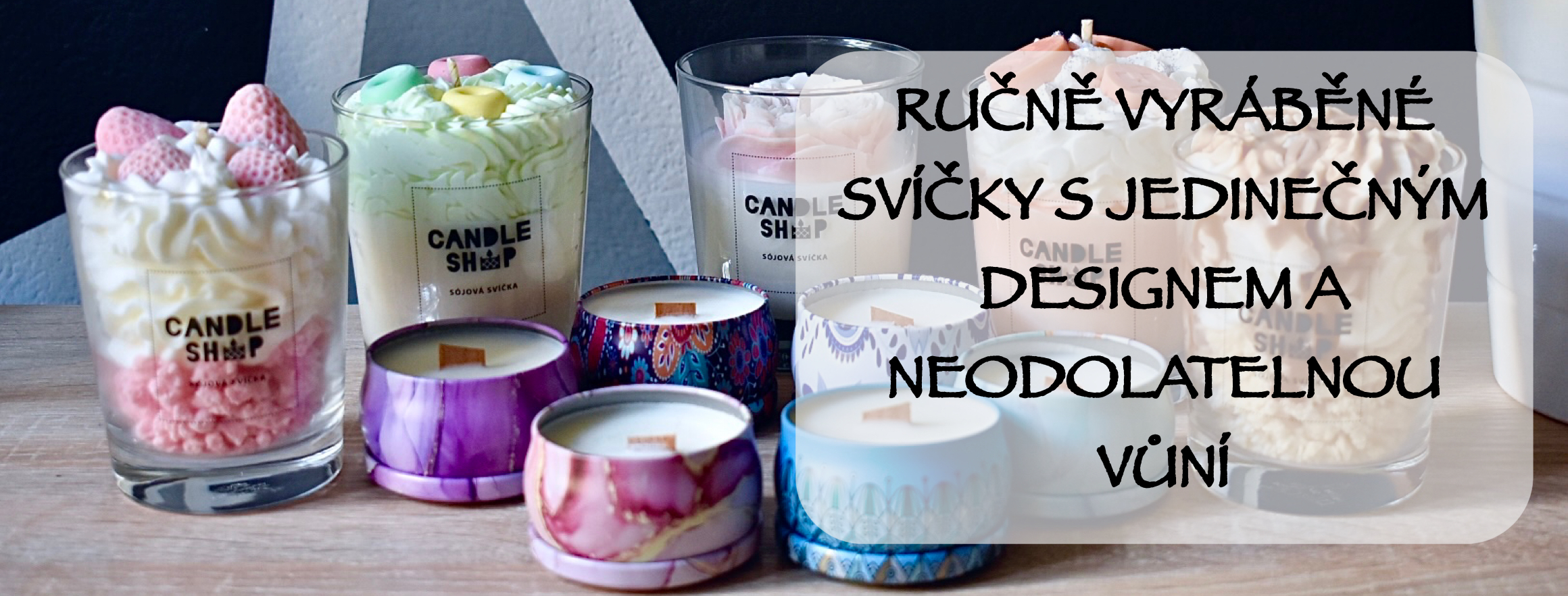 Designové svíčky Candy Soap