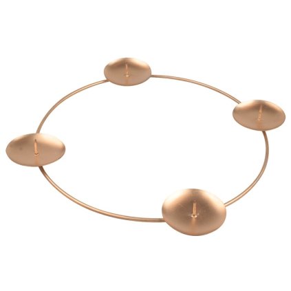 Adventní kovový svícen - Kruh s bodci - Zlatý