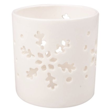 Svícen keramický se vzorem - Vločka