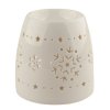 Porcelánová aromalampa bílá - Vločky