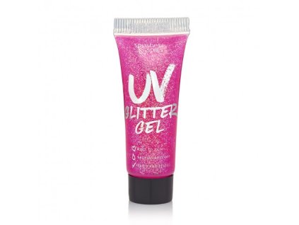 UV glitrový gél na telo Splashes & Spills -  ružový