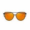 Slnečné okuliare - Cat Eye Aviator style - čierne - oranžové sklá