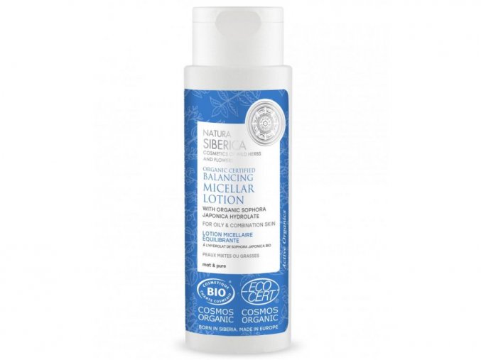 7745 natura siberica organic certified sjednocujici micelarni mleko pro mastnou a kombinovanou plet 150ml