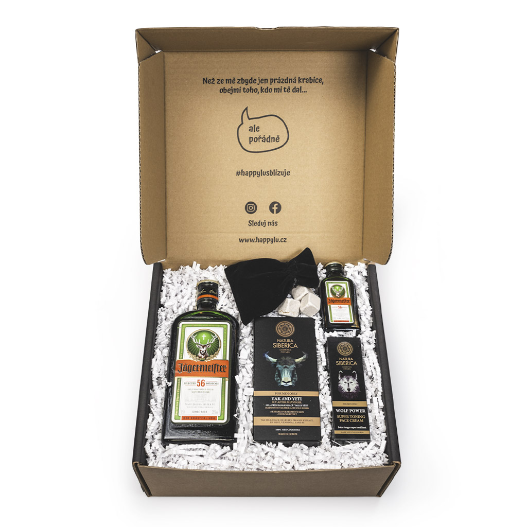 Happylu.cz Dárková krabička Jägermeister Vyberte si láhev: Jägermeister 0,5 l 35%