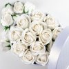 15 mýdlových bílých mýdlových růží v dárkové krabičce