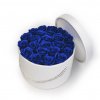 Mýdlové růže ve flower boxu - královsky modré růže