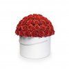 Flower box červených mýdlových růží - DELUXE - 72 až 80 růží