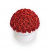 Flower box červených mýdlových růží - DELUXE - 70 až 80 růží