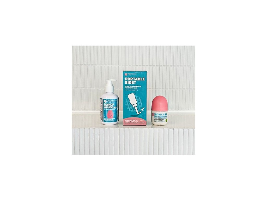 MomCare Produkty - Intimní sprška,Probiotický intimní mycí gel, Přírodní kuličkový deodorant