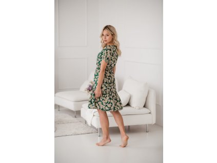 Těhotenské a kojící šaty Lovely Dress, zelené, krátké rukávy