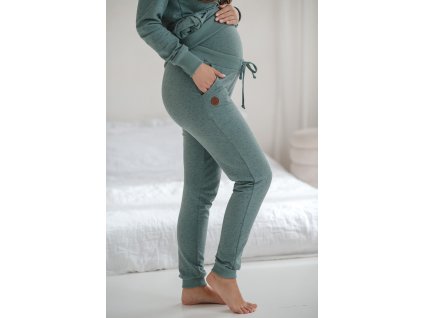 Ciążowe spodnie dresowe patynowe plum (Velikost XS)