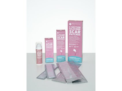 MomCare Krém a Silikonové náplasti na jizvy po císařském řezu
