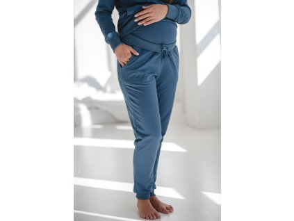Ciążowe spodnie dresowe jeans blue (Velikost XS)