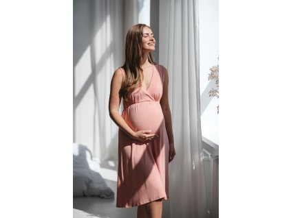 Bambusová těhotenská a kojící noční košile Star Light, Herbal rose