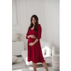 Těhotenské a kojící šaty Lovely Dress Midi, 3 4 rukáv, červená 6