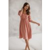 Těhotenské a kojící šaty Midi se 3 4 rukávem, růžová 10