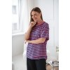 Těhotenské a kojící tričko Mamahood s růžovo‑modrými pruhy 7