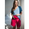 Bambusové těhotenské pyžamové kalhoty krátké Moon, malinová 1