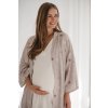 Bambusová halenka na těhotenské kojící pyžamo, krátký rukáv Moon, smetanová 15