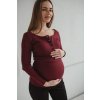 Těhotenská a kojící halenka pletená Tummy, bordó 2