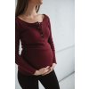 Těhotenská a kojící halenka pletená Tummy, bordó 5