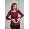 Těhotenská a kojící halenka pletená Tummy, bordó 6