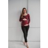 Těhotenská a kojící halenka pletená Tummy, bordó 7