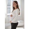 Těhotenská a kojící halenka Tummy z žebrovaného úpletu, smetanová 2
