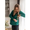 Oboustranná těhotenská a kojící halenka Two Ways s krátkým rukávem, lahvově zelená 2