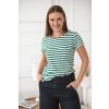 Kojicí halenka, krátký rukáv MamaFlow se zelenými pruhy