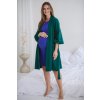 Bavlněný těhotenský župan, lahvově zelená 11