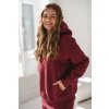 Oversize těhotenská a kojící mikina Motherhood, vínová 10