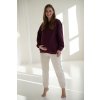 Těhotenská a kojicí mikina oversize Milk It Easy, vínová 1
