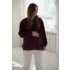 Těhotenská a kojicí mikina oversize Milk It Easy, vínová 2