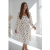 Těhotenské a kojicí šaty s lnem Lovely Dress Midi, krémová s puntíky 10