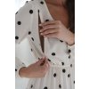 Těhotenské a kojicí šaty s lnem Lovely Dress Midi, krémová s puntíky 1