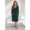 Těhotenská a kojicí noční košile z bambusu Star Light, lahvově zelená, rukáv 7 11