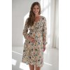 Těhotenské a kojicí šaty se lnem Lovely Dress Midi, béžová s květinovým vzorem 5